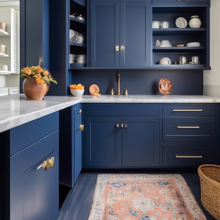 Navy Blue Shaker Cabinets | Raider Flooring